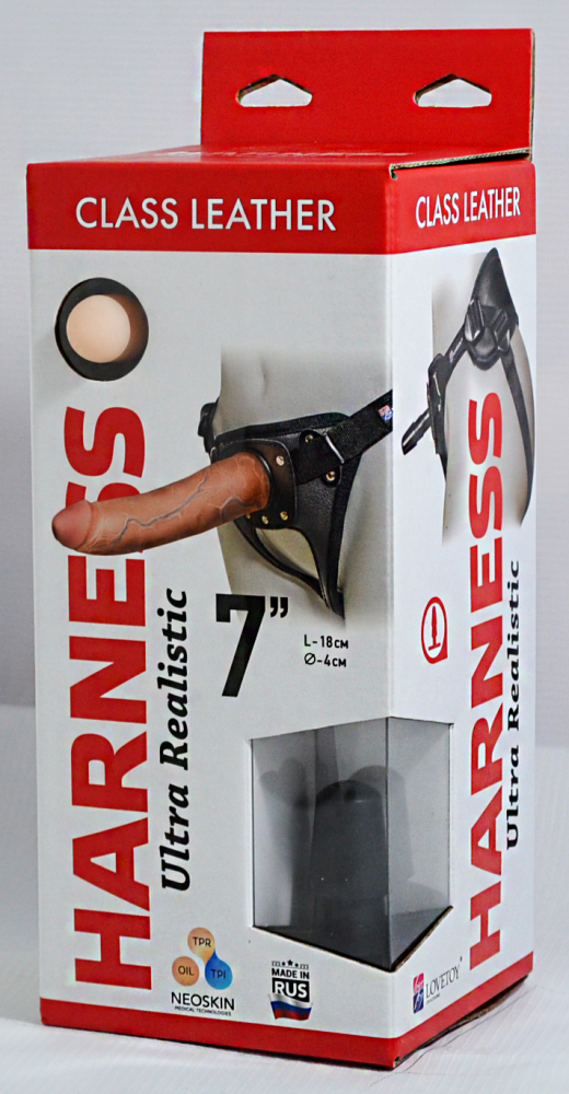 Кожаные трусики Harness Ultra Realistic 7" 