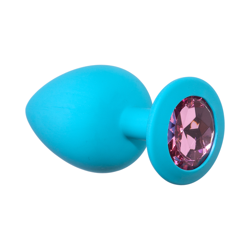 Анальная пробка Emotions Cutie Large Turquoise pink crystal 
