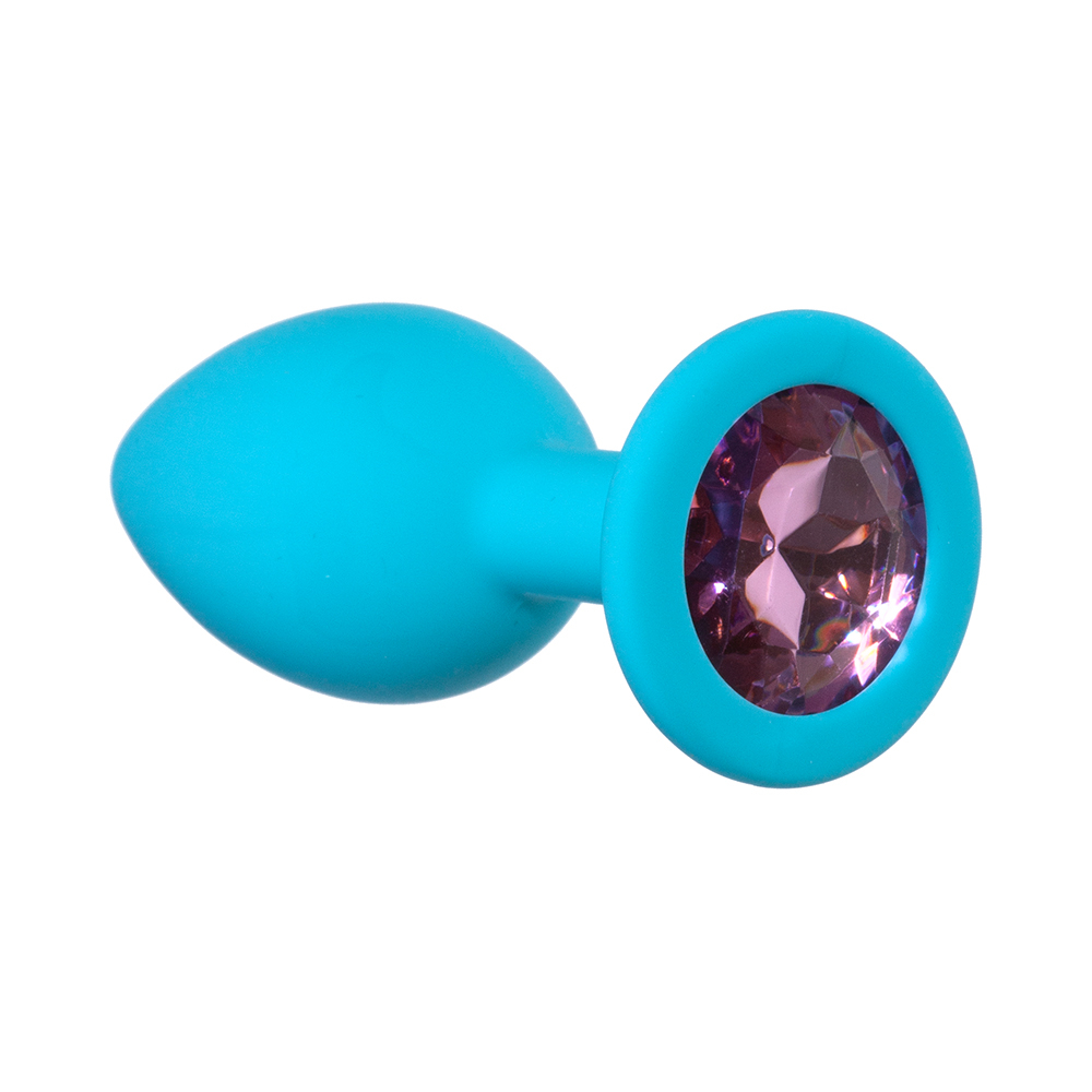 Анальная пробка Emotions Cutie Small Turquoise pink crystal 