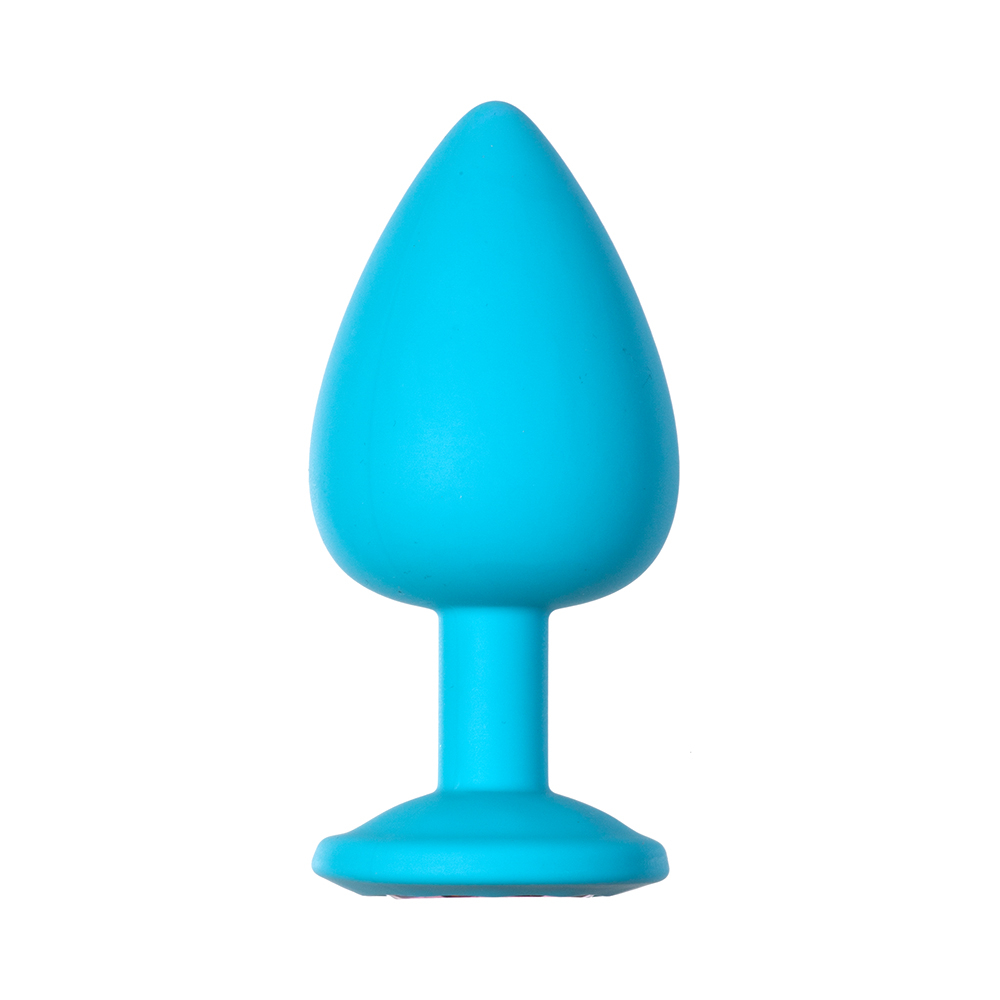 Анальная пробка Emotions Cutie Large Turquoise pink crystal 