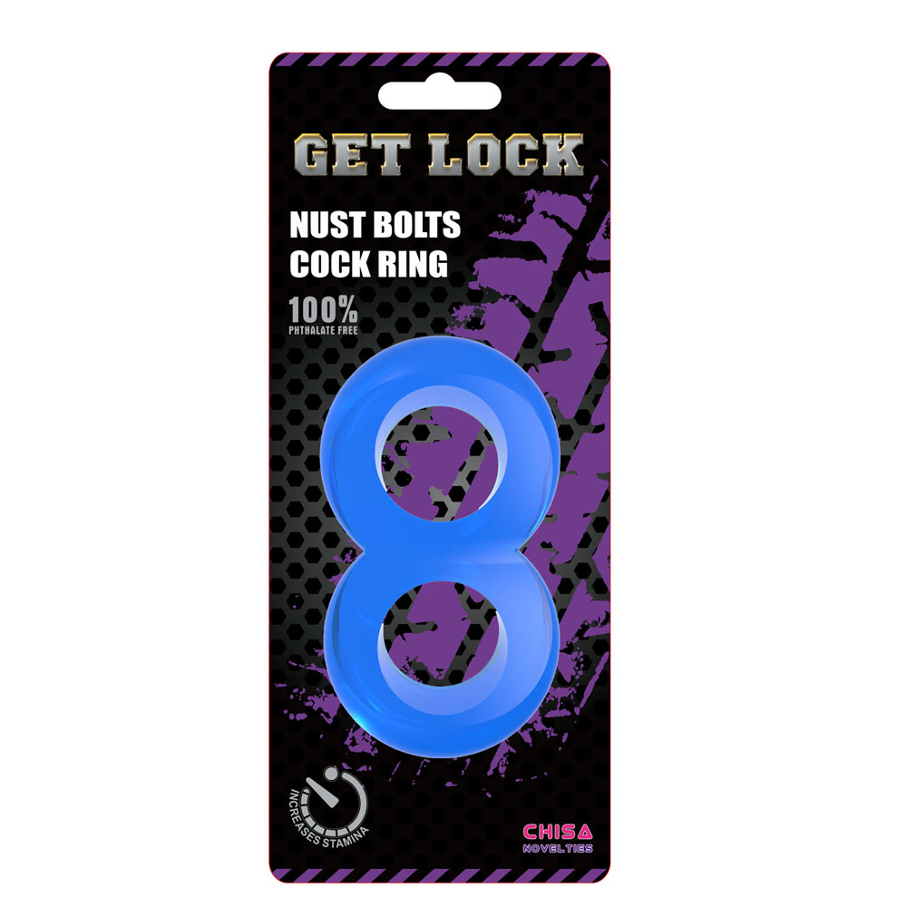 Эрекционное Кольцо Duo Cock 8 Ball Ring Blue