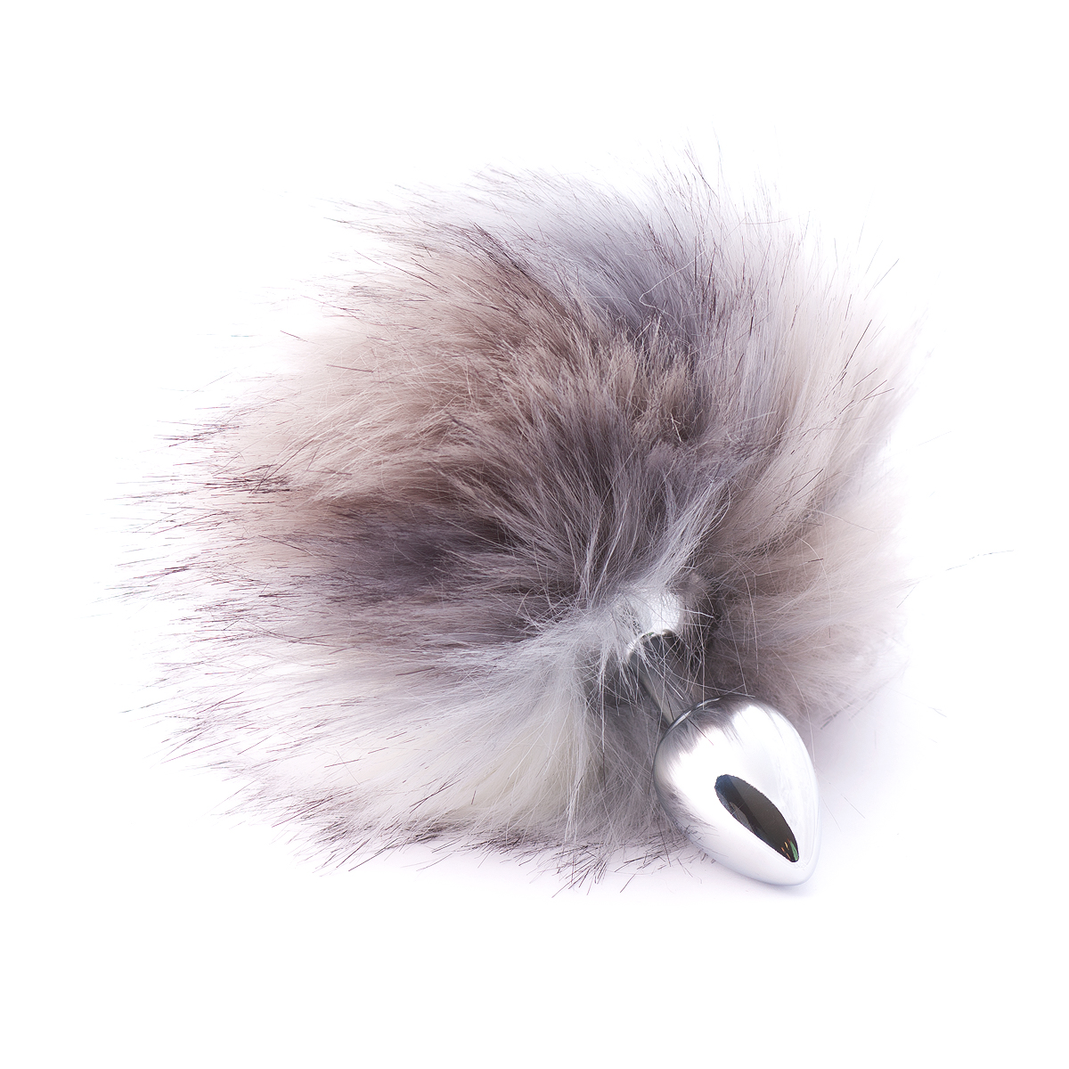 Анальная пробка с искусственным хвостом (Серый)