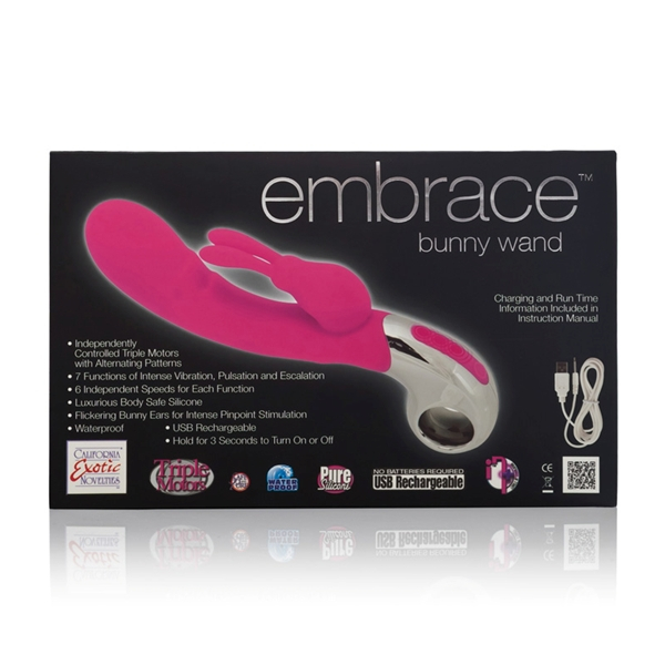Вибромассажер Хай-Тек EMBRACE BUNNY WAND розовый