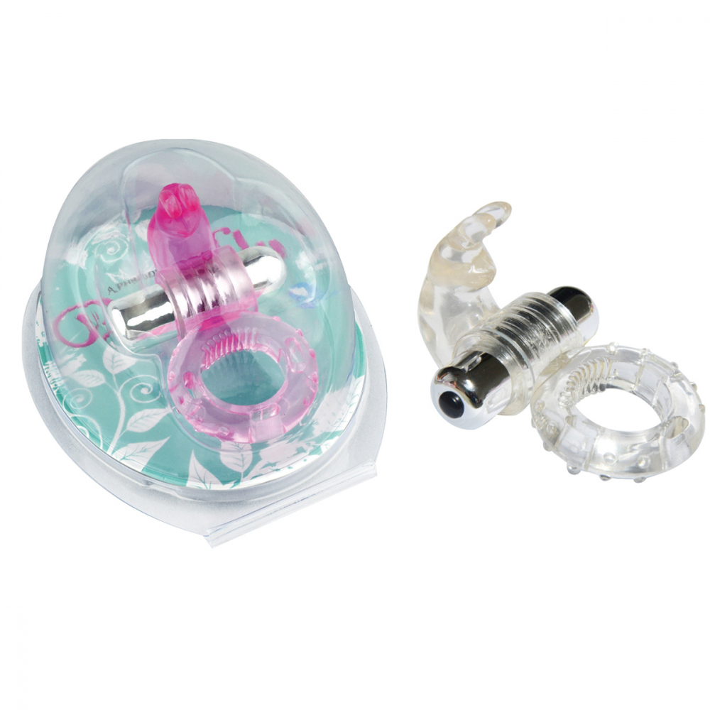 Виброкольцо прозрачное 7 Speed Rabbit Cock Ring