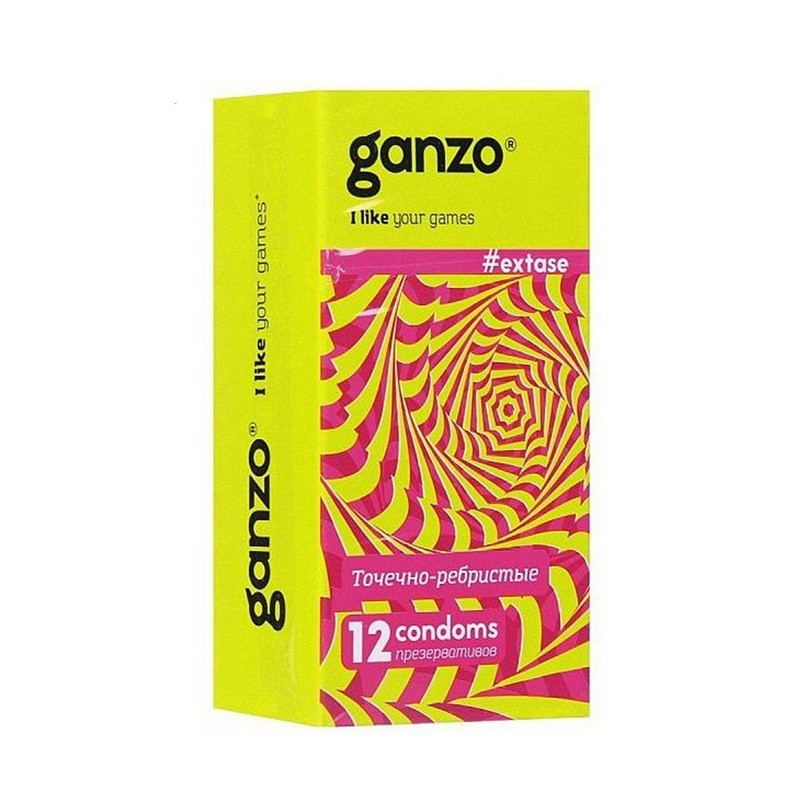 Презервативы точечно-ребристые GANZO EXTASE (12 шт.)