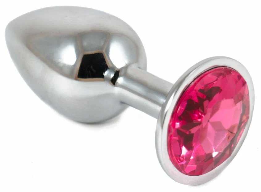 Анальная пробка с кристаллом (Розовый)