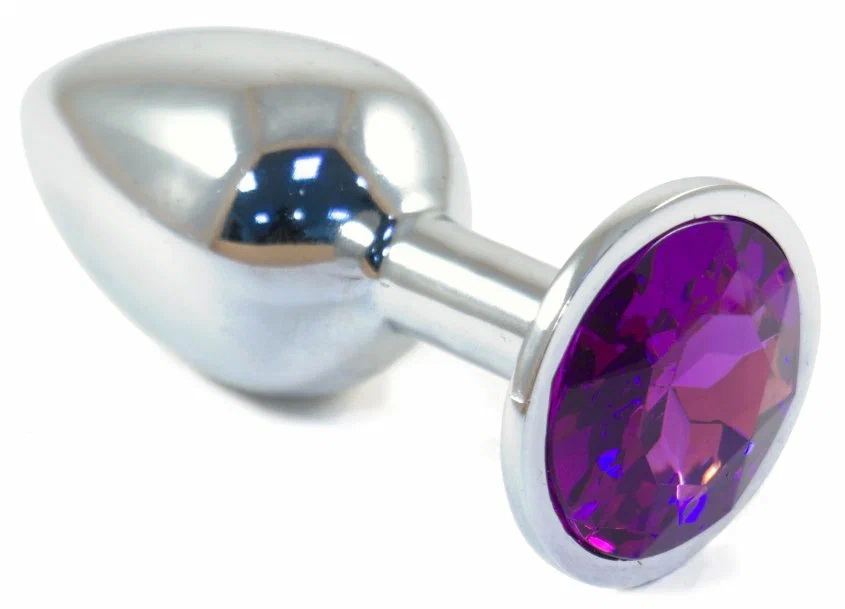 Анальная пробка с кристаллом (Фиолетовый)