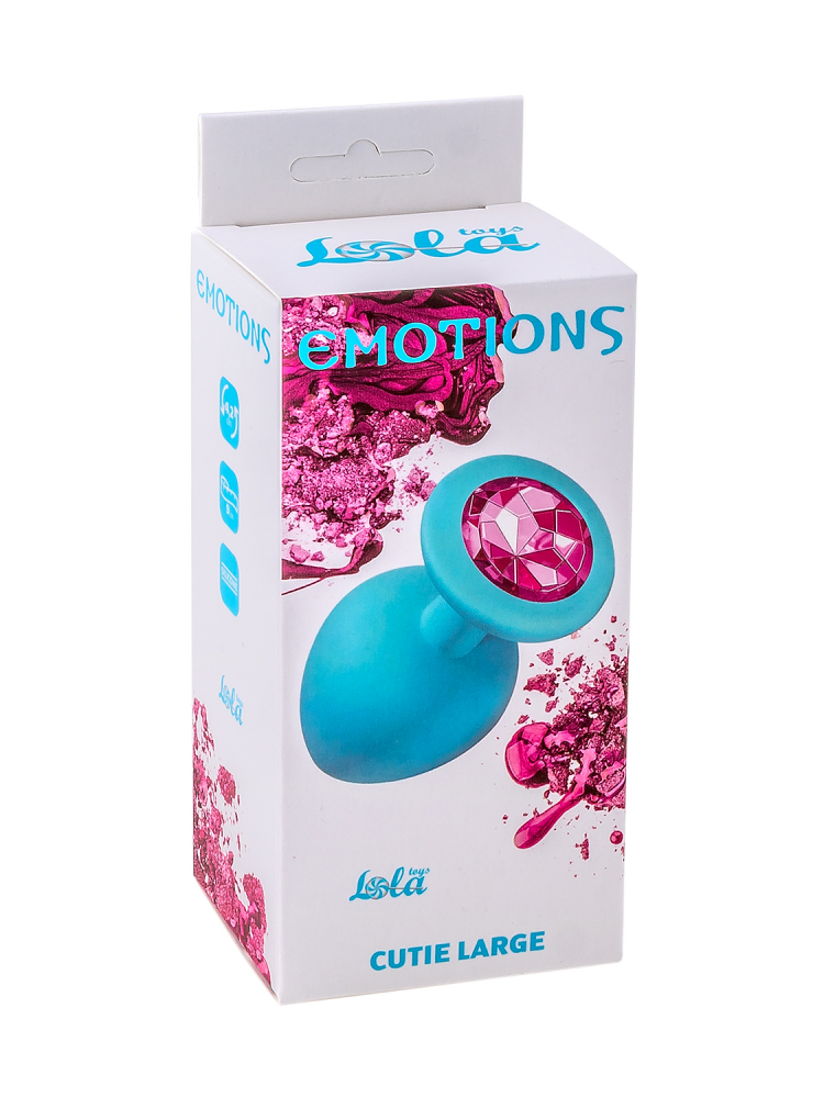 Анальная пробка Emotions Cutie Large Turquoise pink crystal 