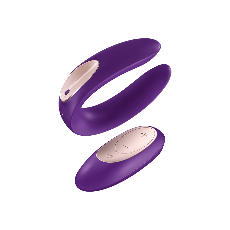 Вибромассажёр для пар Satisfyer "Double Plus Remote", Фиолетовый