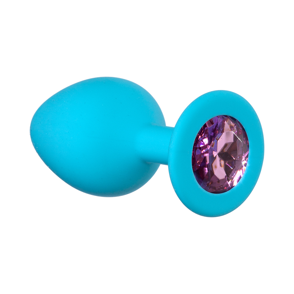Анальная пробка Emotions Cutie Medium Turquoise pink crystal 
