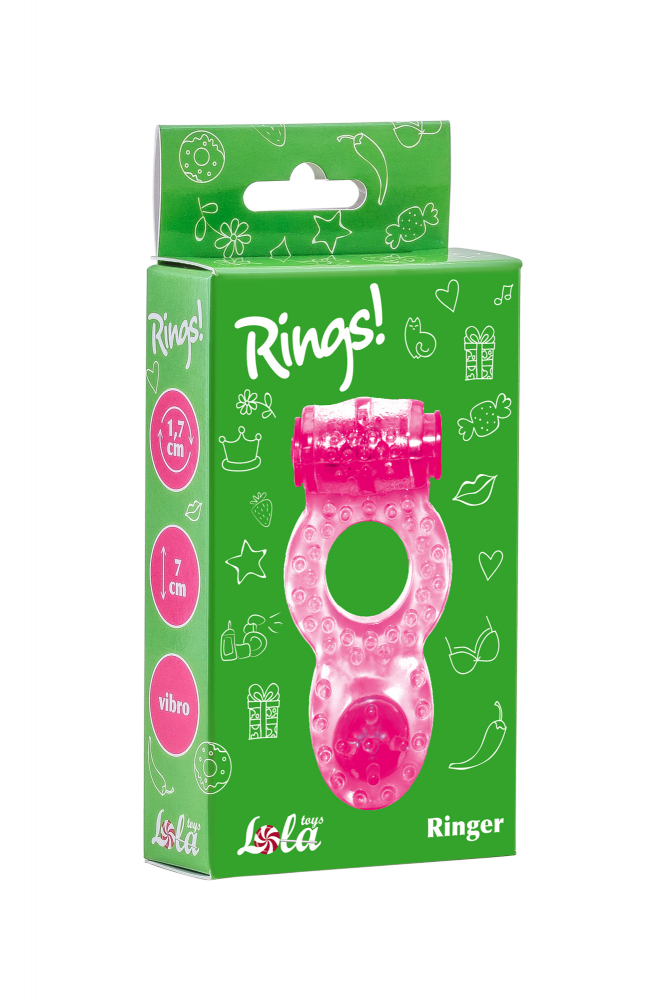 Эрекционное кольцо с вибрацией Rings Ringer pink 
