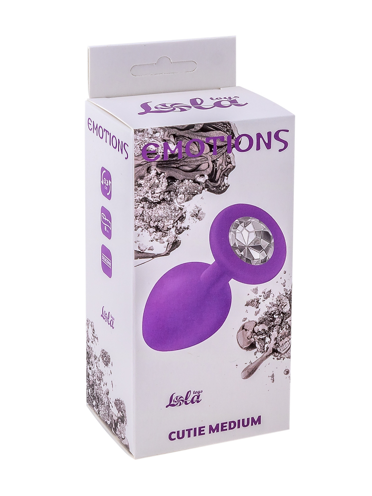Анальная пробка Emotions Cutie Medium Purple clear crystal 