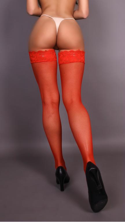 Чулки в мелкую сетку (RED)