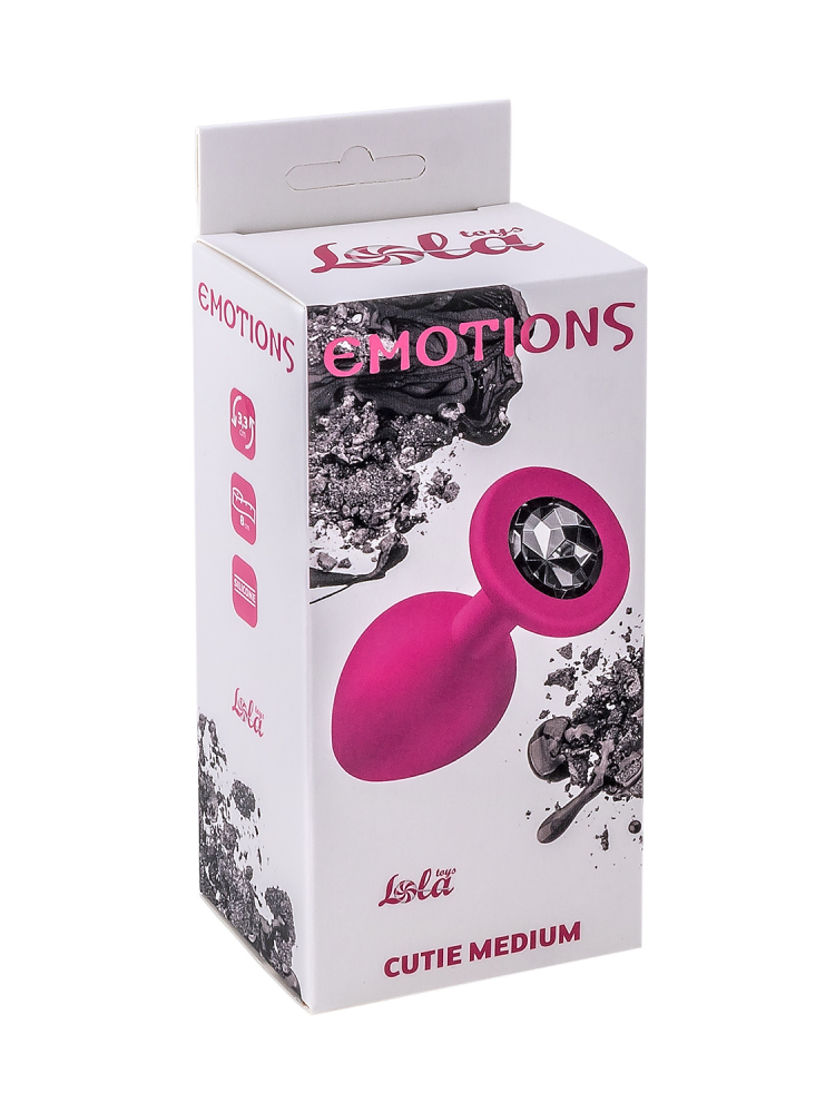 Анальная пробка Emotions Cutie Medium Pink black crystal 