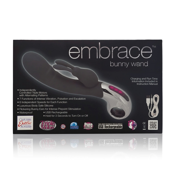 Вибромассажер Хай-Тек EMBRACE BUNNY WAND серый