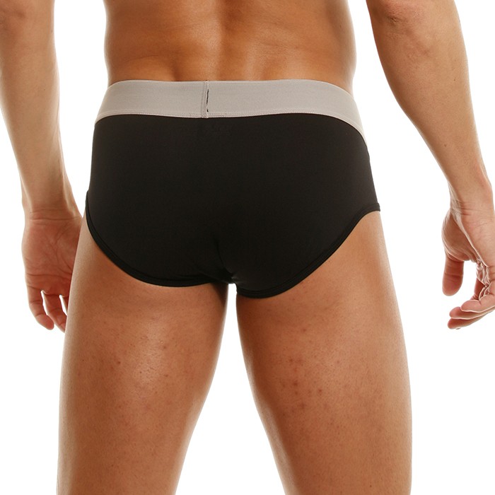 Черные мужские брифы HUSTLER на широкой резинке из микрофибры