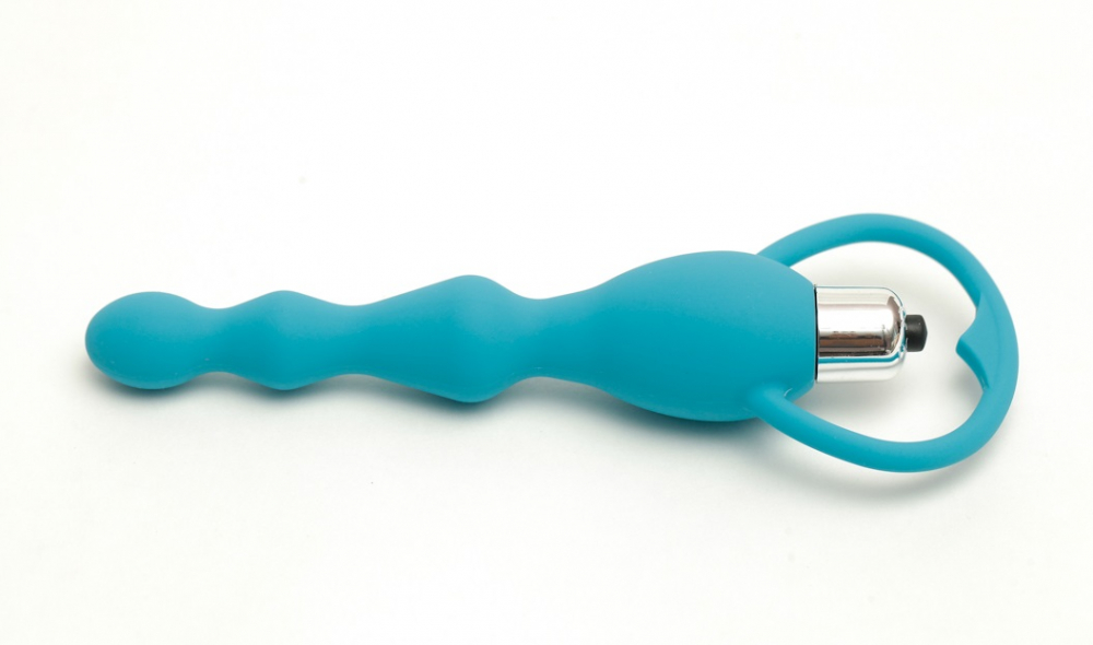 Анальный вибростимулятор синий 16х2смм