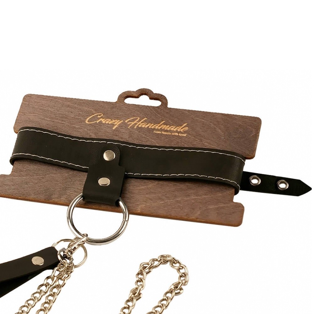 Узкий однослойный ошейник из натуральной кожи