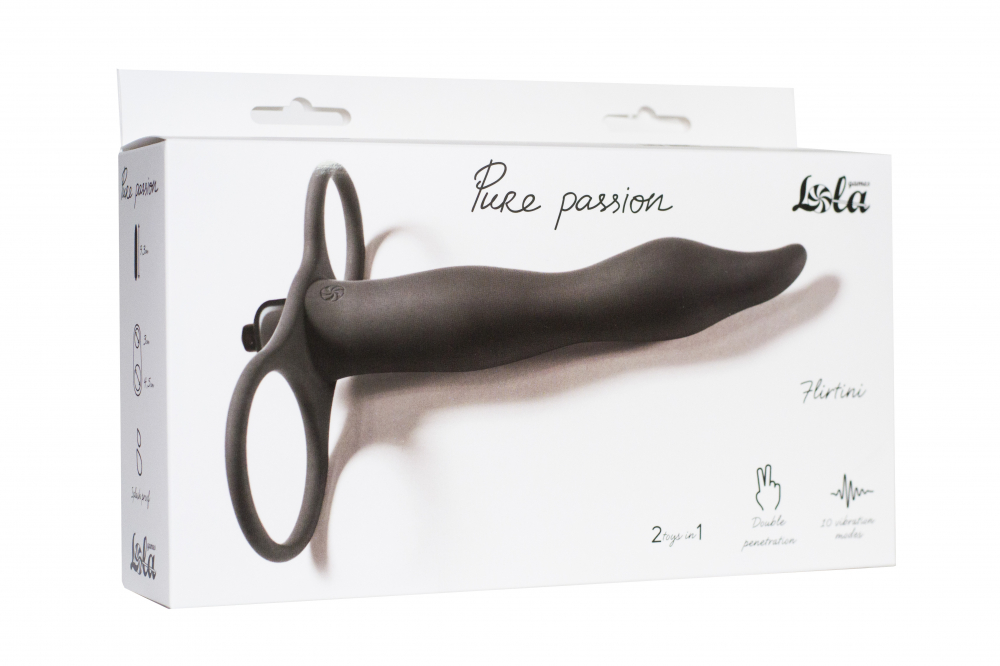 Вибронасадка для двойного проникновения Pure Passion Flirtini black