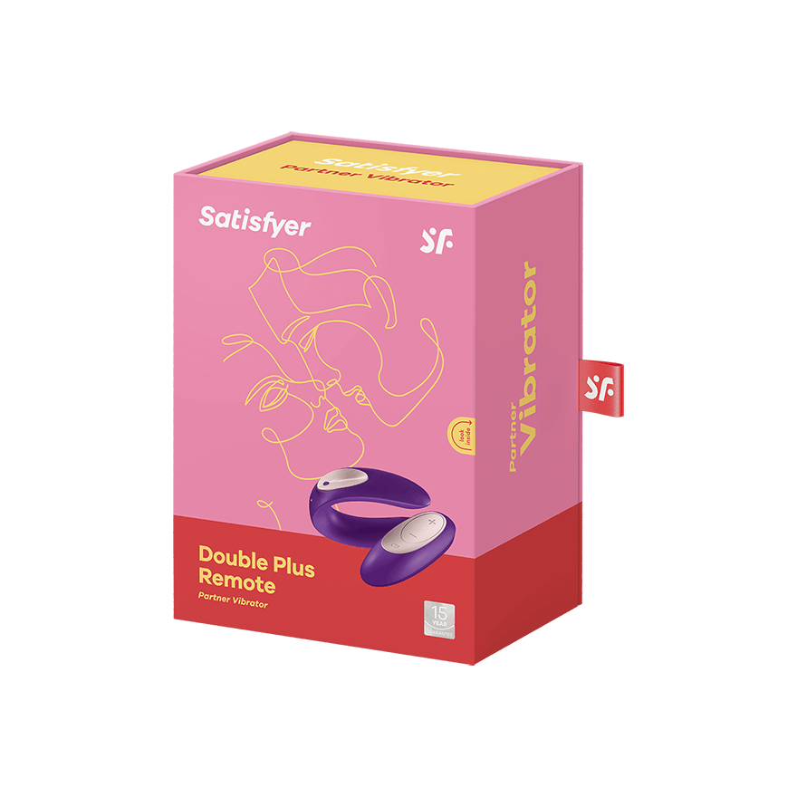 Вибромассажёр для пар Satisfyer "Double Plus Remote", Фиолетовый
