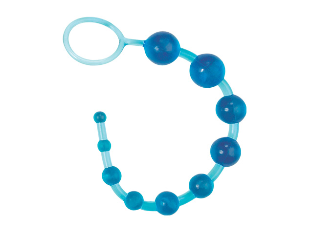 Бусы анальные на жесткой сцепке (голубые)